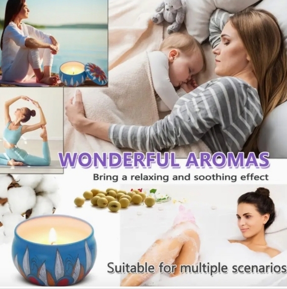 New In Box 4 Pc Colorful Scented Candle Set - Picture 6 of 7